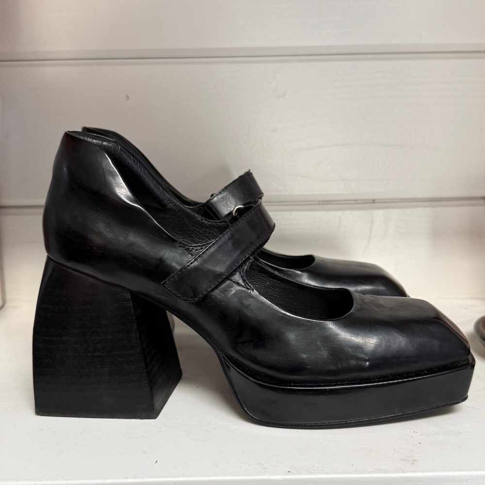 Black Platform chunky Mary Jane heel Jeffrey Campbell